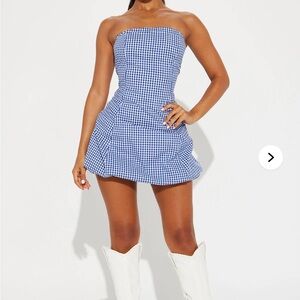 Blue Gingham Women's Skirt